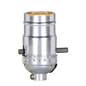 Satco 80-1754 On-Off Push Thru Socket With Side Outlet For SPT-2 1/8 IPS Aluminum Nickel Finish 660W 250V