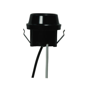 Satco 80-1766 Snap-In Double With Flange Rim Nickel Plated Bronze Shell 13" B/W Leads 105C 1-1/2" Height 1-5/8" Diameter 660W 250V