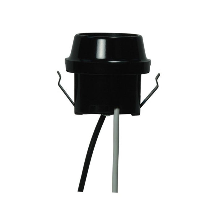 Satco 80-1766 Snap-In Double With Flange Rim Nickel Plated Bronze Shell 13" B/W Leads 105C 1-1/2" Height 1-5/8" Diameter 660W 250V