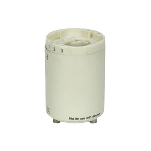 Satco 80-1847 Smooth Phenolic Electronic Self-Ballasted CFL Lampholder 120V, 60Hz, 0.20A 18W G24q-2 And GX24q-2 2" Height 1-1/2" Width