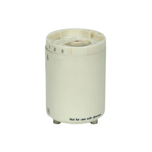 Satco 80-1847 Smooth Phenolic Electronic Self-Ballasted CFL Lampholder 120V, 60Hz, 0.20A 18W G24q-2 And GX24q-2 2" Height 1-1/2" Width