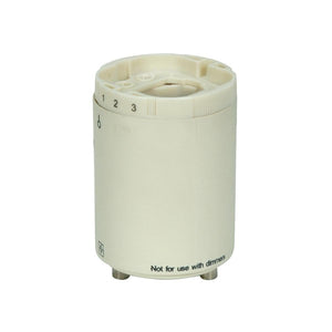 Satco 80-1853 Smooth Phenolic Self-Ballasted CFL Lampholder; 277V, 60Hz, 0.20A; 18W G24q-2 And GX24q-2; 2" Height; 1-1/2" Width