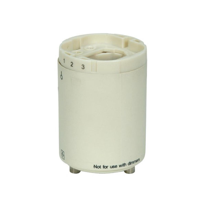 Satco 80-1853 Smooth Phenolic Self-Ballasted CFL Lampholder; 277V, 60Hz, 0.20A; 18W G24q-2 And GX24q-2; 2" Height; 1-1/2" Width