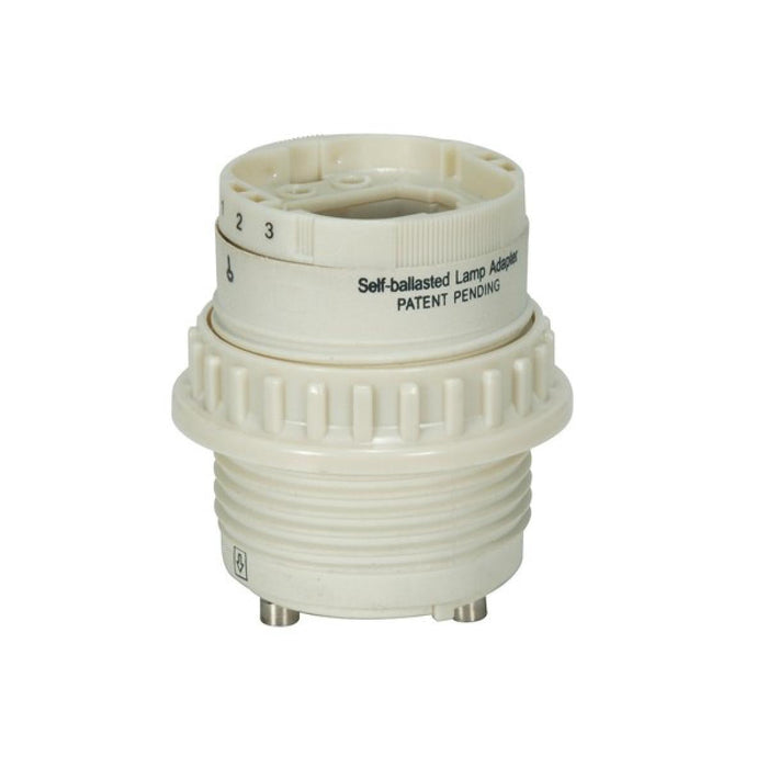 Satco 80-1857 Phenolic Self-Ballasted CFL Lampholder With Uno Ring 277V, 60Hz, 0.30A 26W G24q-3 And GX24q-3 2" Height 1-1/2" Width