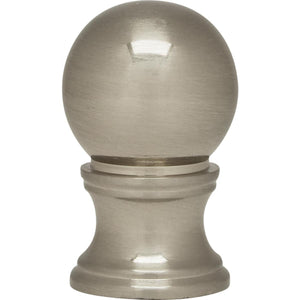 Satco 80-1880 Satin Nickel Ball Finial 1-1/4" Height 3/4" Diameter 1/4-27