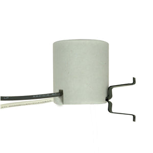 Satco 80-1956 Keyless Porcelain Socket With Snap-In Double Spring Clip Unglazed 660W 250V