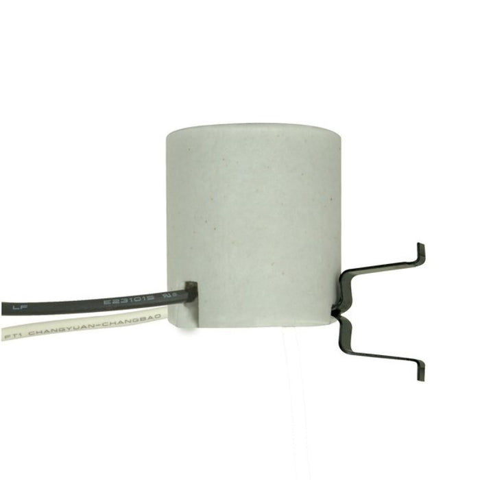 Satco 80-1956 Keyless Porcelain Socket With Snap-In Double Spring Clip Unglazed 660W 250V
