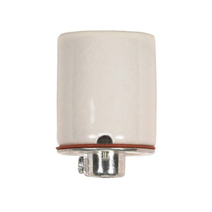 Satco 80-2047 Keyless Porcelain Socket With 2 Wireways Metal 1/8 IP Cap Glazed 660W 250V