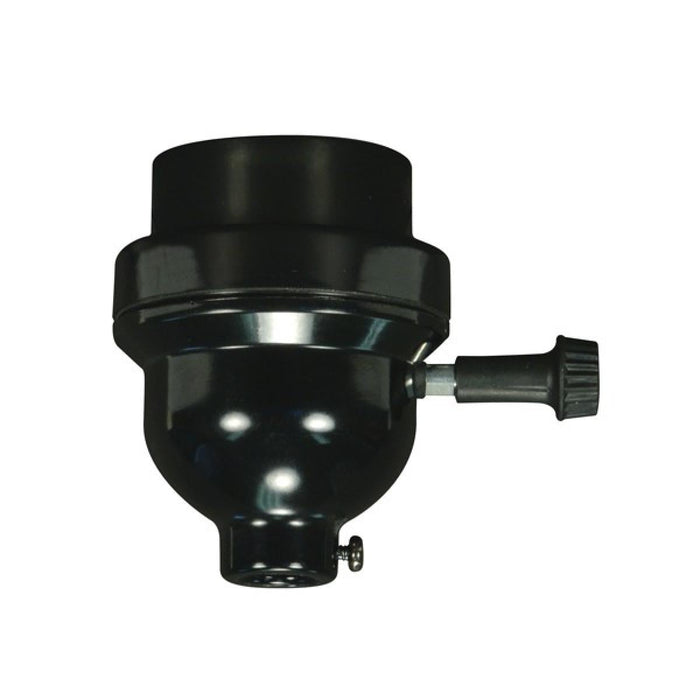 Satco 80-2062 On-Off Turn Knob Smooth Phenolic (3 Piece) 1/8 IP Cap With Set Screw 2-1/4" Height 1-1/2" Diameter 660W 250V