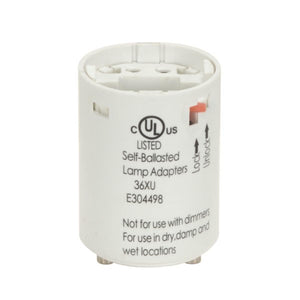 Satco 80-2075 Smooth Phenolic Electronic Self-Ballasted CFL Lampholder 277V, 60Hz, 0.23A 18W G24q-2 And GX24q-2 2" Height 1-1/2" Width