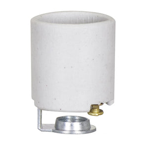 Satco 80-2089 Porcelain Socket With 1/4 IPS Hickey Aluminum Screw Shell Unglazed 660W 250V
