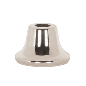 Satco 80-2121 Flanged Steel Neck 9/16" Hole 1" Height 13/16" Top 1-3/8" Bottom Seats Nickel Plated Finish