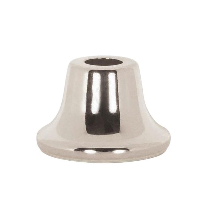 Satco 80-2121 Flanged Steel Neck 9/16" Hole 1" Height 13/16" Top 1-3/8" Bottom Seats Nickel Plated Finish