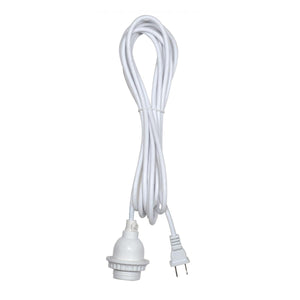 Satco 80-2224 White Phenolic Keyless Socket With Uno Ring and plug Prewired