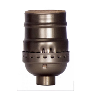 Satco 80-2250 Short Keyless Socket 1/8 IPS Aluminum Antique Brass Finish 660W 250V