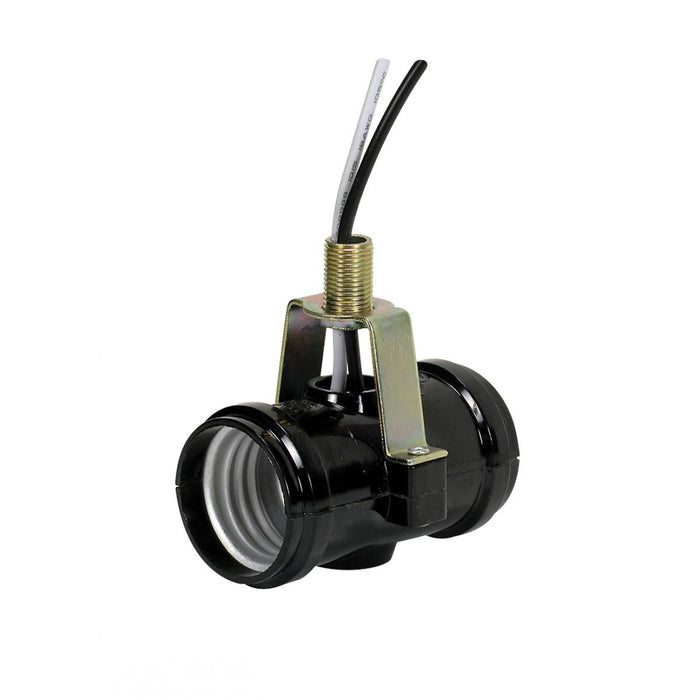 Satco 80-2267 Phenolic Twin Cluster 1-3/8" x 1/8 IP Threaded Top Bracket 12" AWM B/W Leads 105C 1/2" 660W 250V