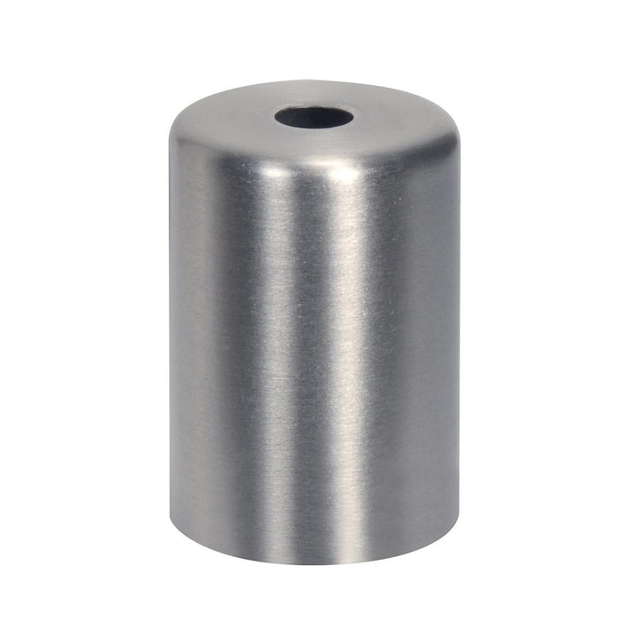 Satco 80-2400 Flanged Steel Neck 1-1/2" Outer Diameter 2-1/8" Long Cup 7/16" Center Hole Satin Nickel With Lacquer Finish