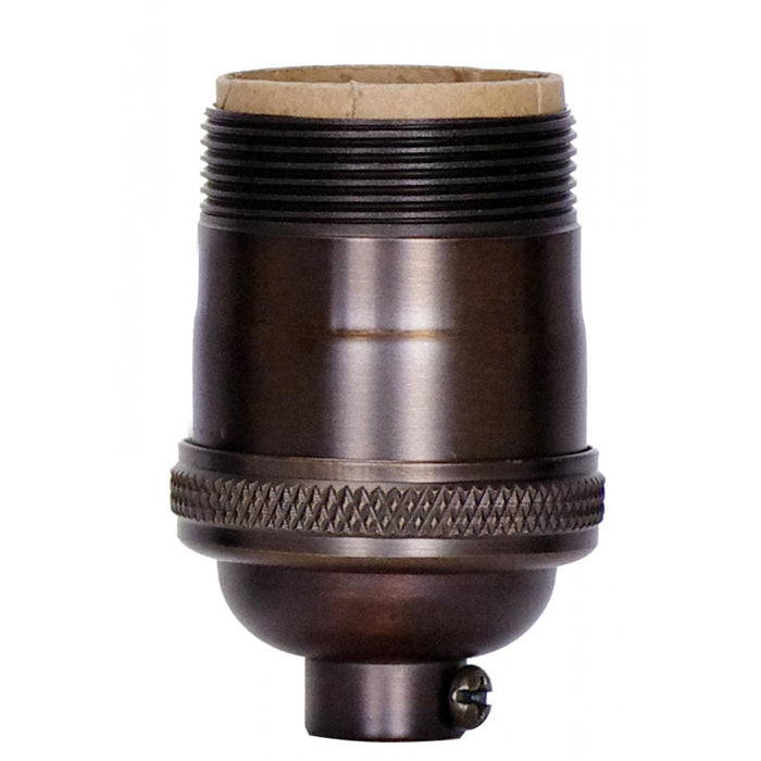 Satco 80-2423 Short Keyless Socket; 1/8 IPS; 4 Piece Stamped Solid Brass; Dark Antique Brass Finish; 660W; 250V; Uno Thread