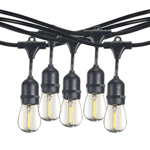 Bulbrite 812143 STRING10L/14FT/16IN/E26/BLACK/LED/S14 1W S14 E26 String Light - Black - Bulbs Included:1W S14 Clear LED (10pcs)