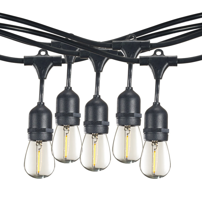 Bulbrite 812143 STRING10L/14FT/16IN/E26/BLACK/LED/S14 1W S14 E26 String Light - Black - Bulbs Included:1W S14 Clear LED (10pcs)
