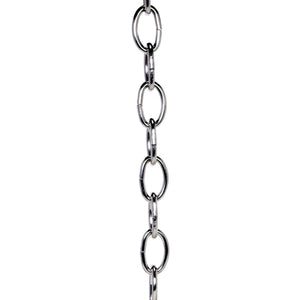 Satco 90-000 4 Gauge Chain Nickel Finish 1-3/4" Link Length 1-1/8" Link Width, 1/4" Thick 1 Yard Length, 50 Yards/Carton 50lbs Max