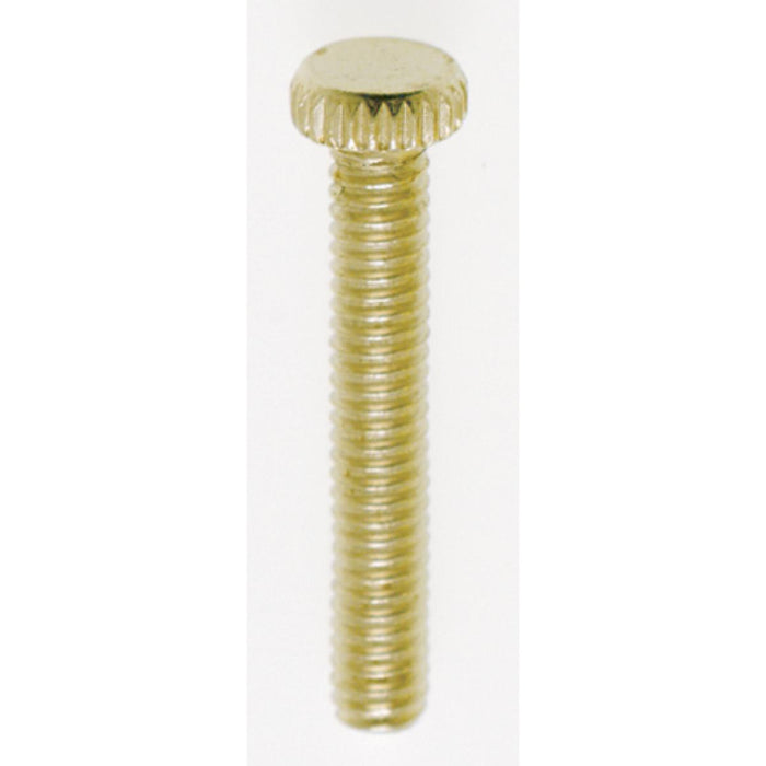 Satco 90-031 Steel Knurled Head Thumb Screw 8/32 1" Length Brass Plated Finish