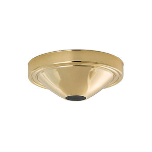Satco 90-047 Plain Deep Fixture Canopy Only Brass Finish 5" Diameter 11/16" Center Hole 1-3/4" Depth
