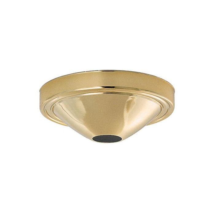 Satco 90-047 Plain Deep Fixture Canopy Only Brass Finish 5" Diameter 11/16" Center Hole 1-3/4" Depth