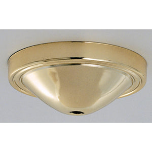 Satco 90-051 Plain Deep Fixture Canopy Only Brass Finish 5" Diameter 7/16" Center Hole 1-3/4" Depth