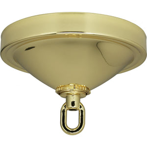 Satco 90-057 Deep Canopy Kit Brass Finish 5" Diameter 11/16" Center Hole 1-3/4" Depth Includes Hardware 25lbs Max