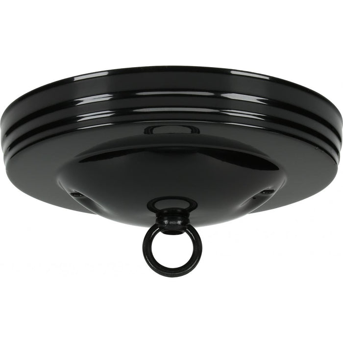 Satco 90-065 Standard Canopy Kit Black Finish 5" Diameter 7/16" Center Hole 2-8/32 Bar Holes Includes Hardware 10lbs Max