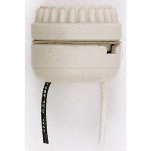 Satco 90-1111 Two Piece Medium Base Porcelain Sign Receptacle 8" AWM B/W Leads 105C 1-1/2" Height 1-5/8" Diameter 660W 250V