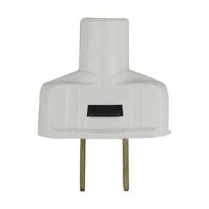 Satco 90-1115 Attachment Plug With Terminal Screws White Finish Non Polarized 18/2-SVT Round Wire 15A 125V