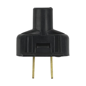 Satco 90-1116 Attachment Plug With Terminal Screws Black Finish Non Polarized 18/2-SVT Round Wire 15A 125V
