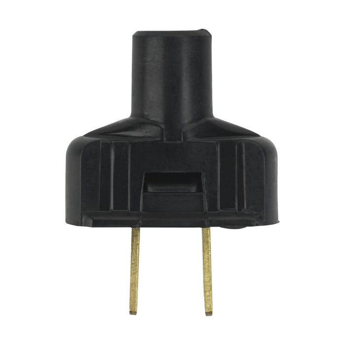 Satco 90-1116 Attachment Plug With Terminal Screws Black Finish Non Polarized 18/2-SVT Round Wire 15A 125V