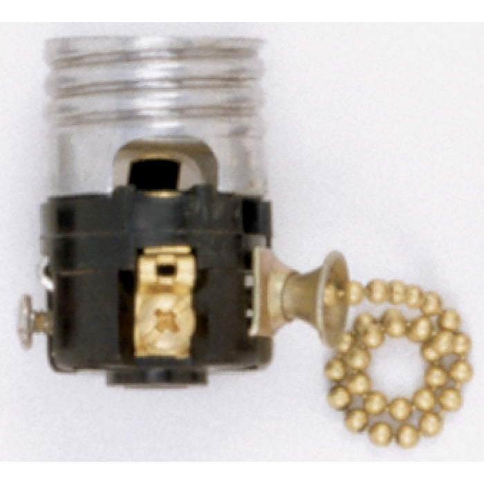 Satco 90-1139 Pull Chain Interior Mechanism With Screw Terminals Brass Chain 660W 250V