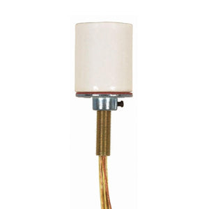 Satco 90-1150 Keyless Porcelain Socket With 1/8 IP Cap Glazed 660W 250V