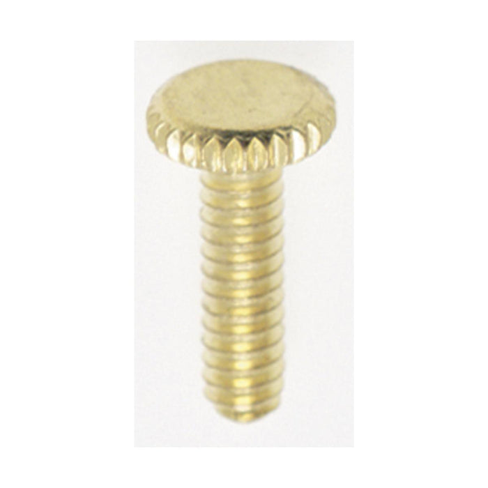 Satco 90-1154 Steel Knurled Head Thumb Screw 6/32 1/2" Length Brass Plated Finish