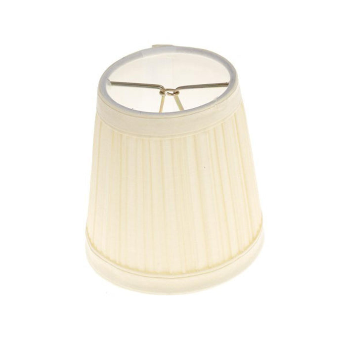 Satco 90-1273 Clip On Shade Beige Pleated Round 3" Top 4" Bottom 4" Side