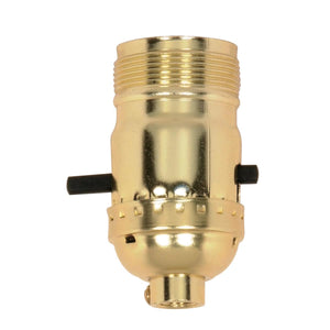 Satco 90-1408 On-Off Push Thru Socket 1/8 IPS Aluminum Brite Gilt Finish 660W 250V Uno Thread