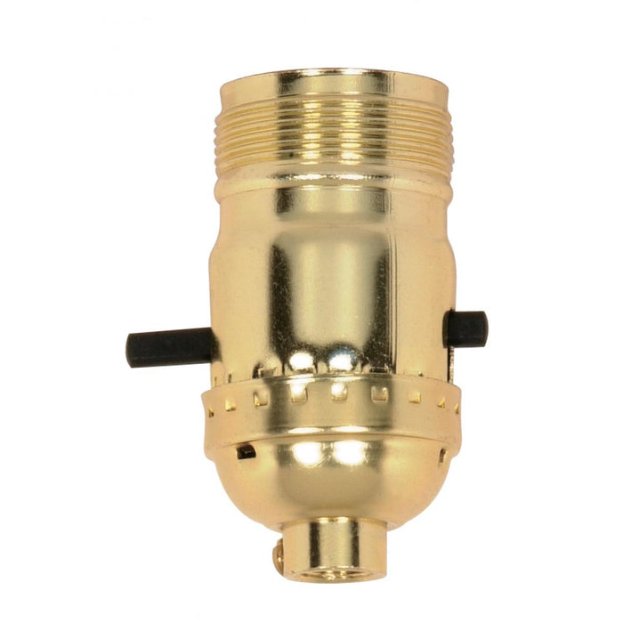 Satco 90-1408 On-Off Push Thru Socket 1/8 IPS Aluminum Brite Gilt Finish 660W 250V Uno Thread