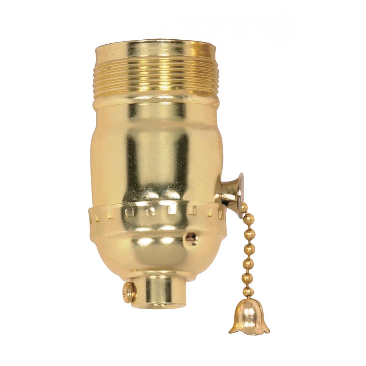 Satco 90-1409 On-Off Pull Chain Socket 1/8 IPS Aluminum Brite Gilt Fin ...