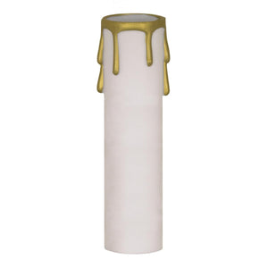Satco 90-1514 Plastic Drip Candle Cover White Plastic With Gold Drip 1-13/16" Inside Diameter 1-1/4" Outside Diameter 2" Height