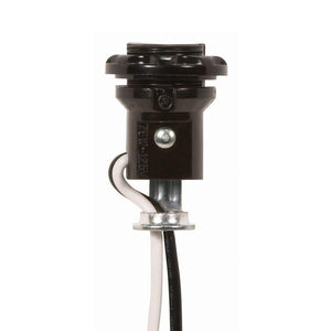Satco 90-1557 Phenolic Threaded Candelabra Sockets with Leads / Rings