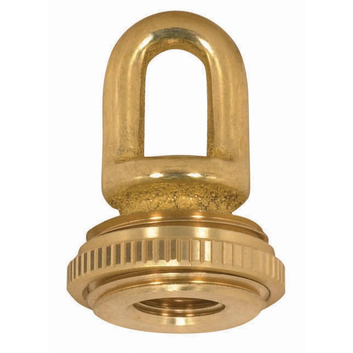 Satco 90-1571 1/4 IP Cast Brass Screw Collar Loop With Ring Fits 1" Canopy Hole 1-1/8" Ring Diameter 1-3/4" Height 50lbs Max Unfinished