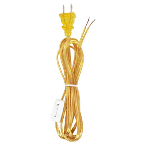 Satco 90-1584 8 Ft. Line Switches Cord Sets - Molded Plug Tinned tips 3/4" Strip with 2" Slit Switch 24" From Free End 36" Hank