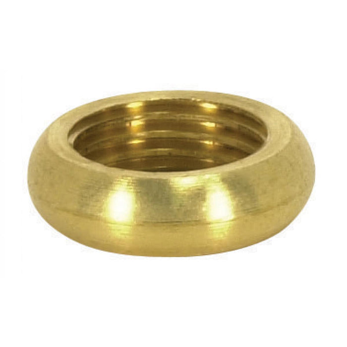Satco 90-1634 Brass Round Beaded Locknut 1/8 IP 9/16" Diameter 5/32" Thick Unfinished