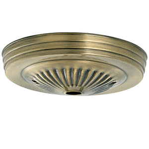 Satco 90-1675 Ribbed Canopy Canopy Only Antique Brass Finish 5" Diameter 7/16" Center Hole 2 -8/32 Bar Holes