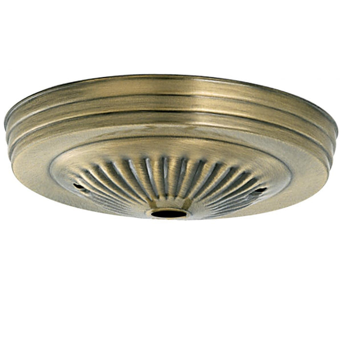 Satco 90-1675 Ribbed Canopy Canopy Only Antique Brass Finish 5" Diameter 7/16" Center Hole 2 -8/32 Bar Holes