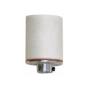 Satco 90-1707 Keyless 3 Terminal Grounded Porcelain Socket With Metal Cap 1/8 IPS Metal Cap Glazed 660W 250V